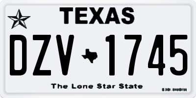 TX license plate DZV1745