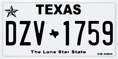 TX license plate DZV1759