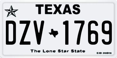 TX license plate DZV1769