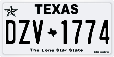 TX license plate DZV1774