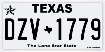 TX license plate DZV1779