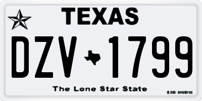 TX license plate DZV1799