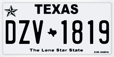 TX license plate DZV1819