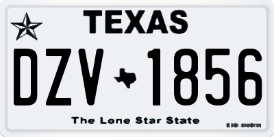 TX license plate DZV1856