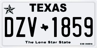 TX license plate DZV1859