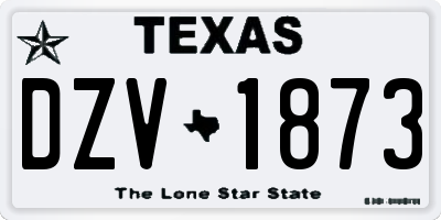 TX license plate DZV1873