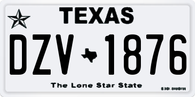TX license plate DZV1876