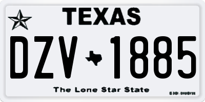 TX license plate DZV1885