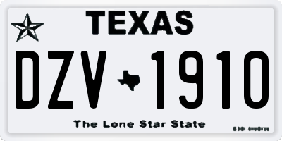 TX license plate DZV1910