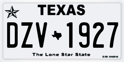 TX license plate DZV1927