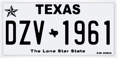 TX license plate DZV1961