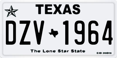 TX license plate DZV1964