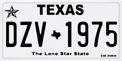 TX license plate DZV1975