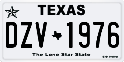 TX license plate DZV1976