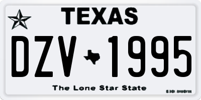 TX license plate DZV1995