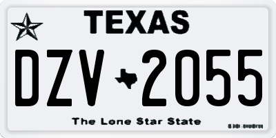 TX license plate DZV2055