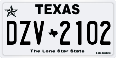 TX license plate DZV2102