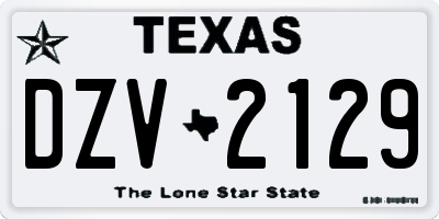 TX license plate DZV2129
