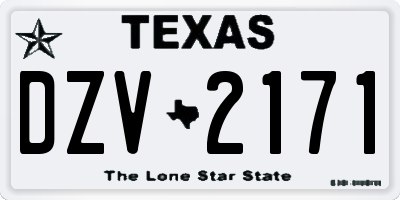 TX license plate DZV2171