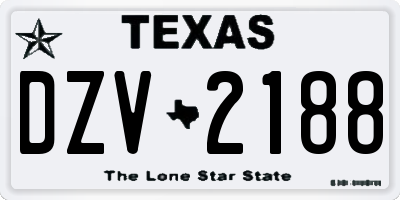 TX license plate DZV2188