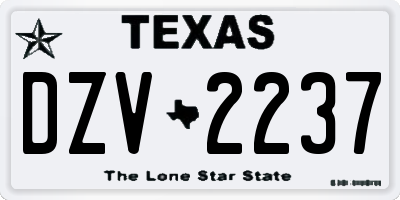 TX license plate DZV2237