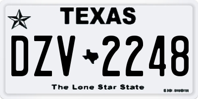 TX license plate DZV2248
