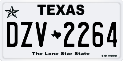 TX license plate DZV2264