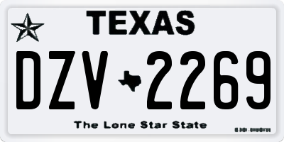 TX license plate DZV2269