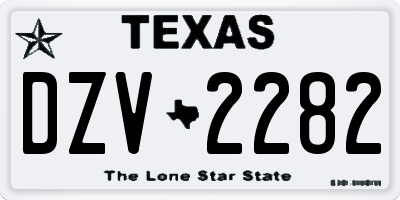 TX license plate DZV2282
