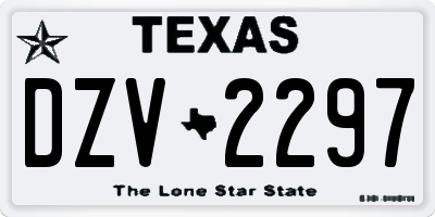TX license plate DZV2297