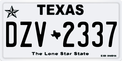 TX license plate DZV2337