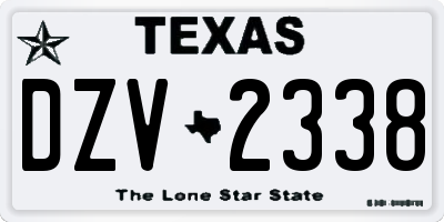 TX license plate DZV2338