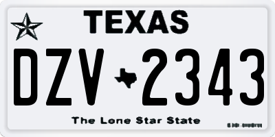 TX license plate DZV2343