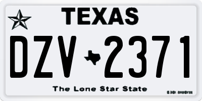 TX license plate DZV2371