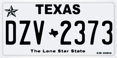 TX license plate DZV2373