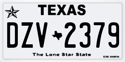 TX license plate DZV2379