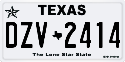 TX license plate DZV2414