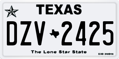 TX license plate DZV2425