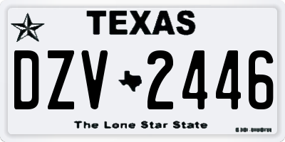 TX license plate DZV2446