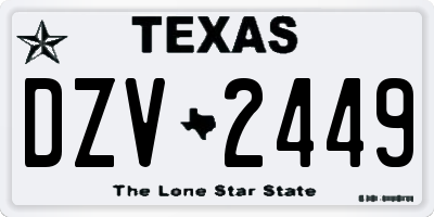 TX license plate DZV2449