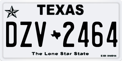 TX license plate DZV2464
