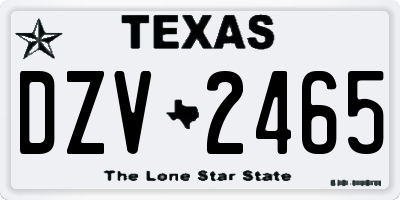 TX license plate DZV2465