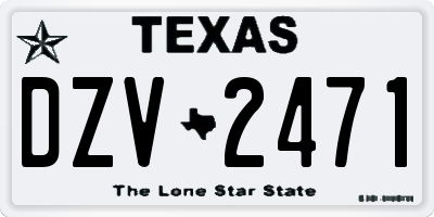 TX license plate DZV2471