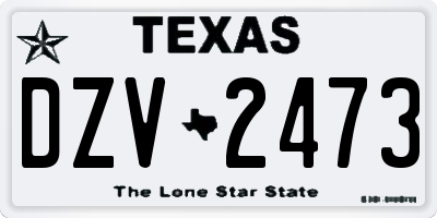 TX license plate DZV2473