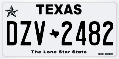 TX license plate DZV2482