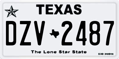 TX license plate DZV2487