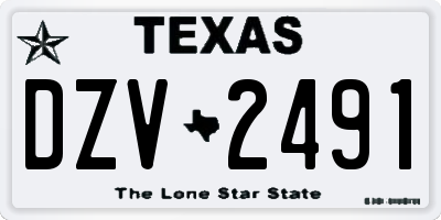 TX license plate DZV2491