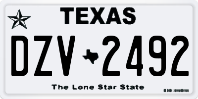 TX license plate DZV2492