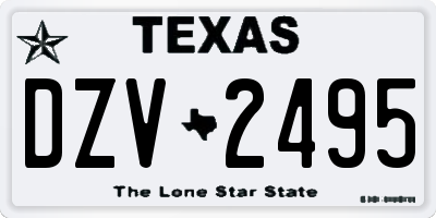 TX license plate DZV2495