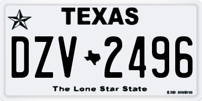 TX license plate DZV2496